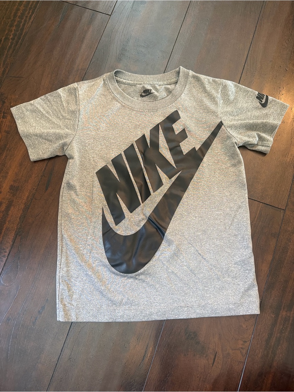 Nike Gray Tee with Large Black Swoosh Logo